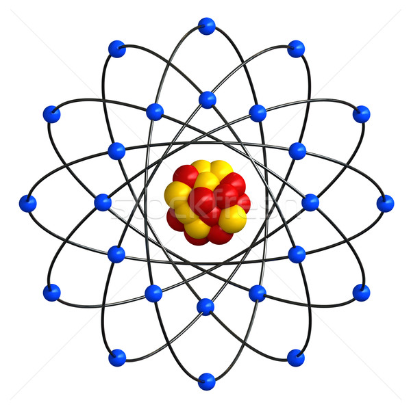 Atomowy struktury 3d streszczenie edukacji biały Zdjęcia stock © oorka