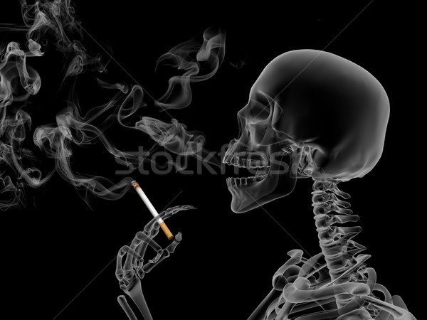 Fumat 3d face efecte nicotina fum moarte Imagine de stoc © oorka