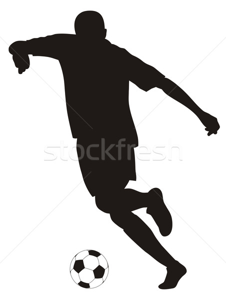 Abstrato · jogador · silhueta · futebol · bola · jogo - ilustração ...