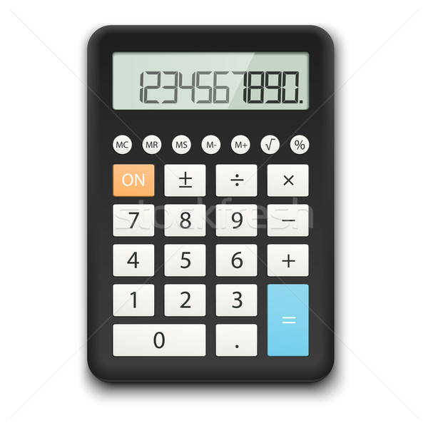 Czarny Kalkulator ceny komputerów podpisania finansów Zdjęcia stock © opicobello