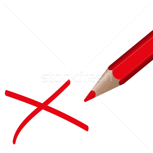 Głosowania czerwony farbują działalności papieru krzyż Zdjęcia stock © opicobello