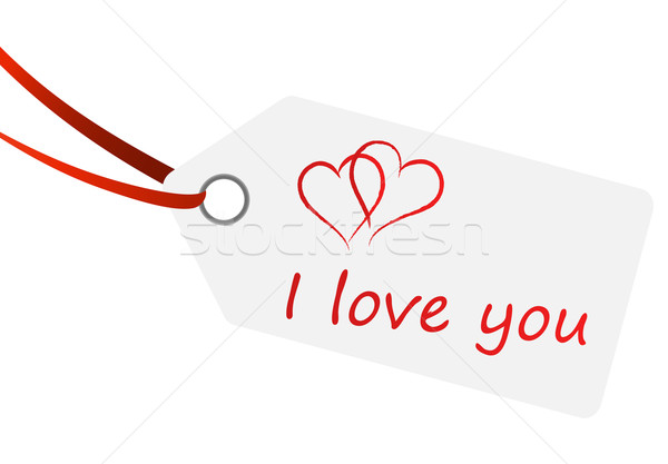 hangtag with text ' i love you ' Stock photo © opicobello