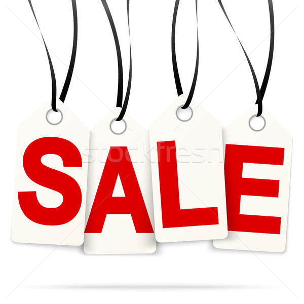 four hangtags with SALE Stock photo © opicobello