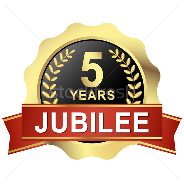 button 5 years jubilee Stock photo © opicobello