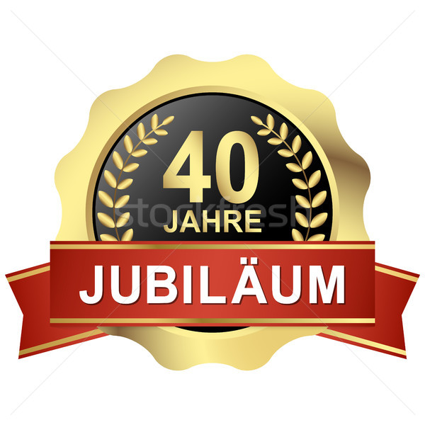 button 40 years jubilee (in german) Stock photo © opicobello