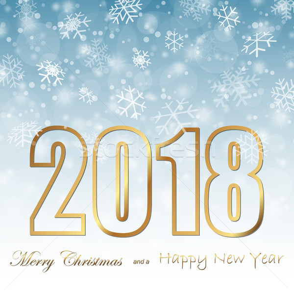 snow fall background for christmas and New Year 2018 Stock photo © opicobello