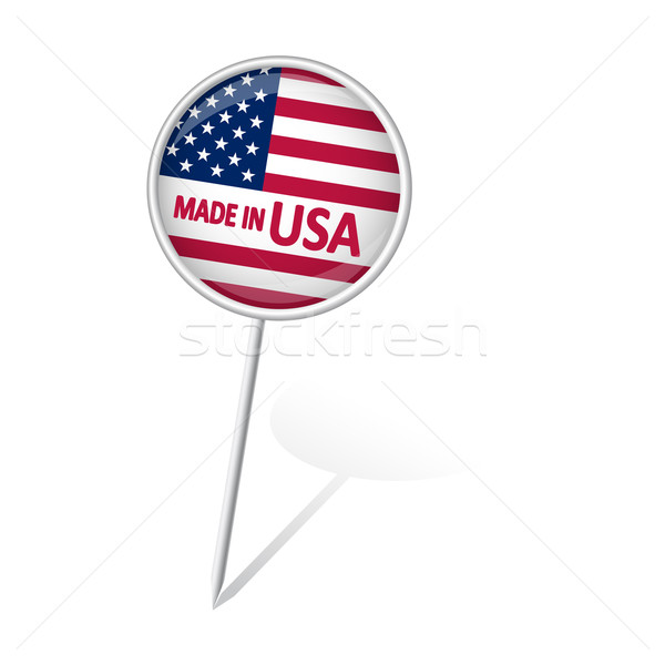 Pin round - MADE IN USA Stock photo © opicobello