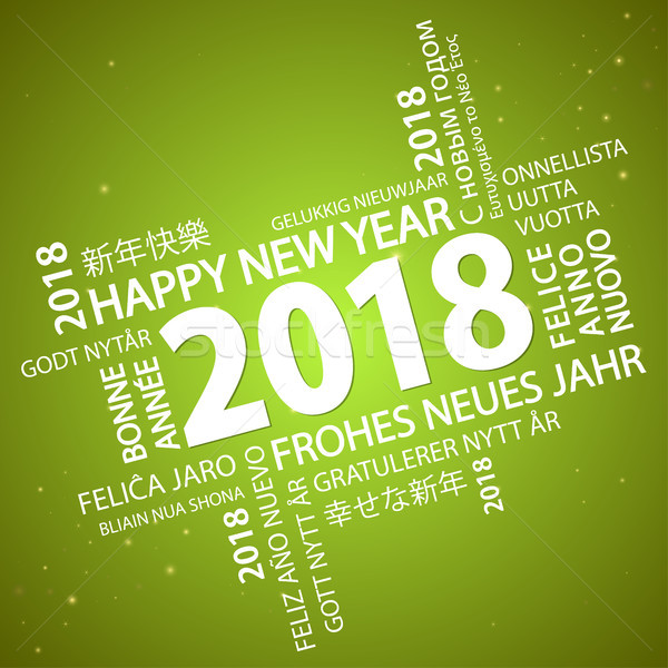 word cloud with new year 2018 greetings Stock photo © opicobello