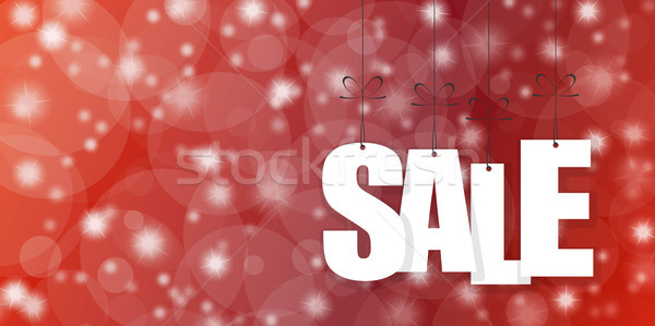 SALE hang tags on red background Stock photo © opicobello