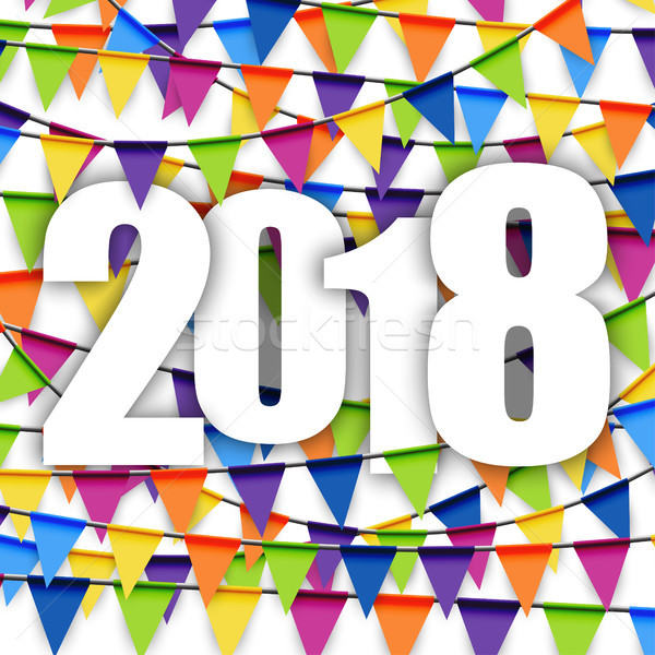 garlands background New Year 2018 Stock photo © opicobello