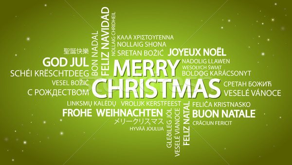 Szófelhő vidám karácsony szöveg különböző nyelvek Stock fotó © opicobello