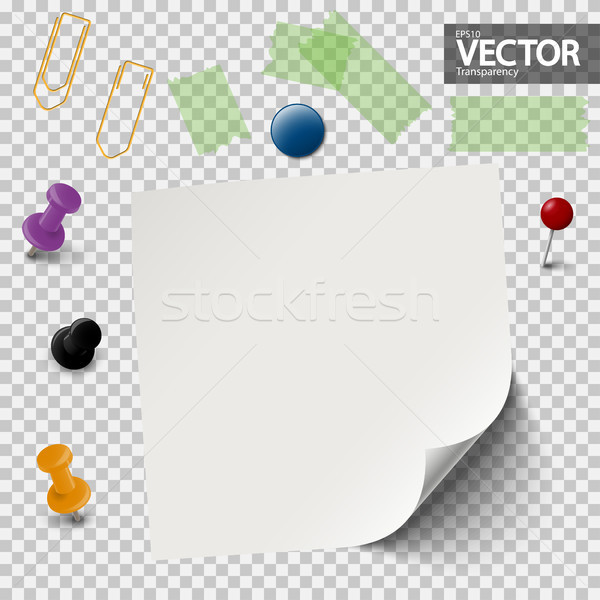 empty paper with office accessories Stock photo © opicobello
