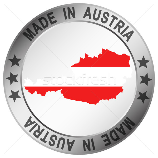 Przycisk Austria srebrny ramki tekst działalności Zdjęcia stock © opicobello