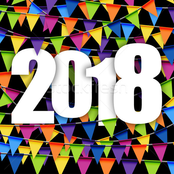 garlands background New Year 2018 Stock photo © opicobello