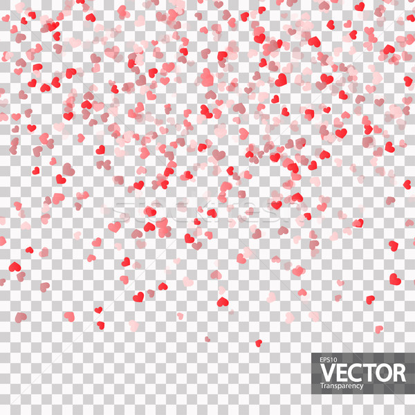 бесшовный конфетти сердцах вектора прозрачность различный Сток-фото © opicobello
