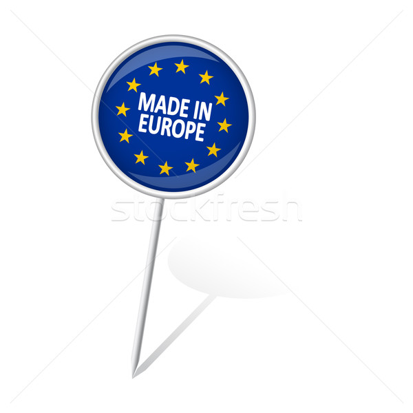 Pin round - MADE IN EUROPE Stock photo © opicobello
