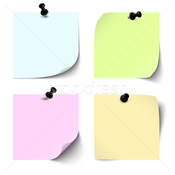 Collectie gekleurd sticky notes kantoor papier Blauw Stockfoto © opicobello