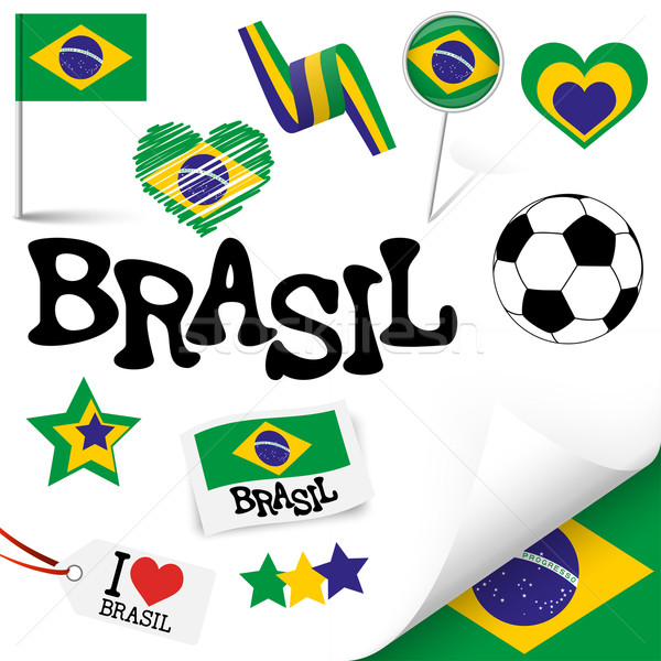 collection - Brasil icons and marketing accessories Stock photo © opicobello