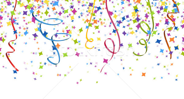 Stock photo: seamless confetti and streamer party background