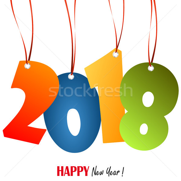 hanging numbers new year 2018 Stock photo © opicobello