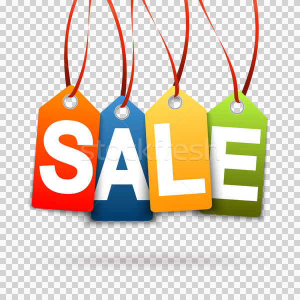 four colored SALE hang tags Stock photo © opicobello