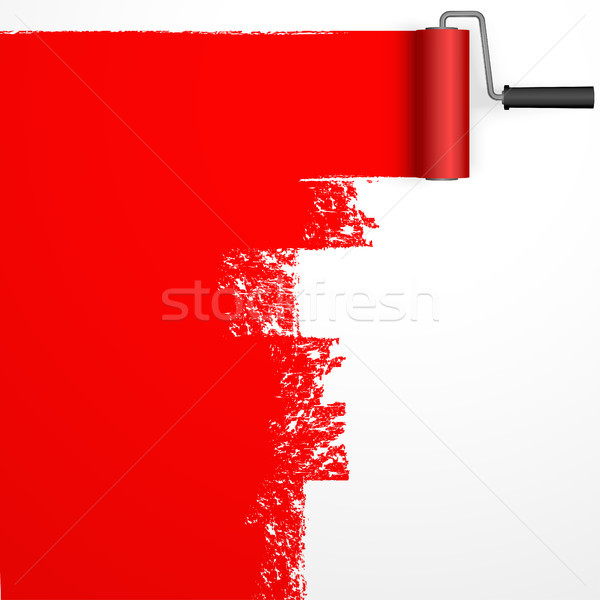 Stock photo: repainting with paint roller