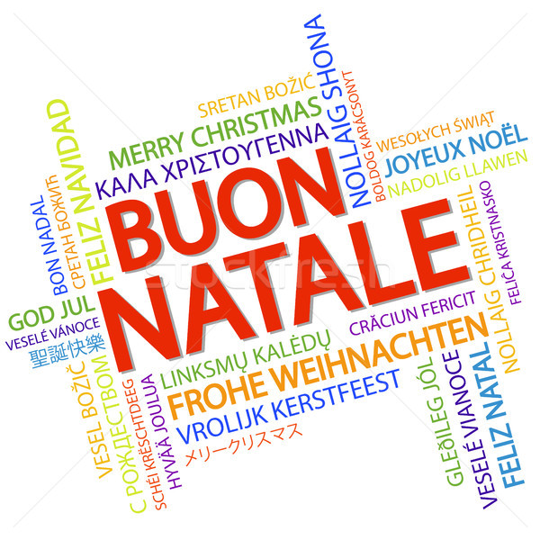 Szófelhő vidám karácsony olasz szöveg különböző Stock fotó © opicobello