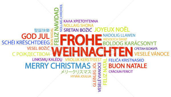 Woordwolk vrolijk christmas tekst verschillend talen Stockfoto © opicobello