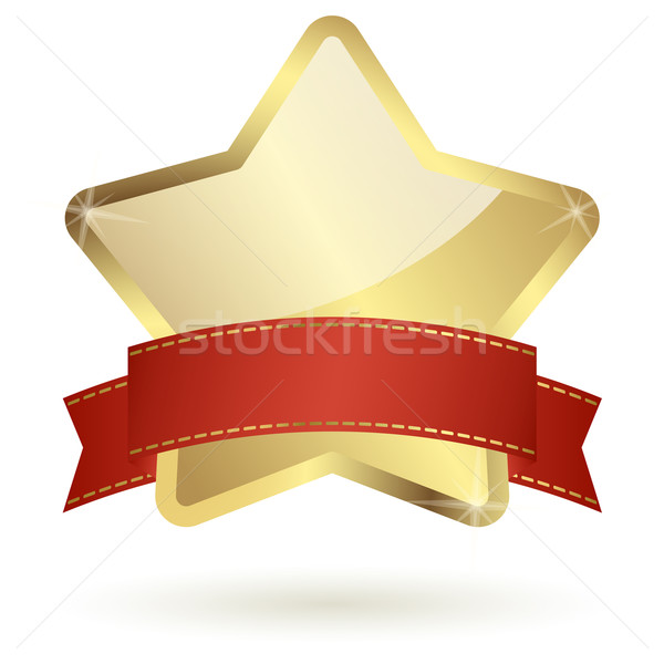 golden star with red banner Stock photo © opicobello