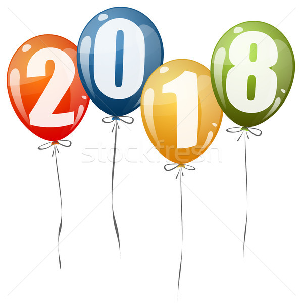 New Year 2018 balloons Stock photo © opicobello