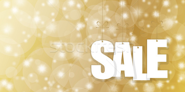 SALE hang tags on golden background Stock photo © opicobello