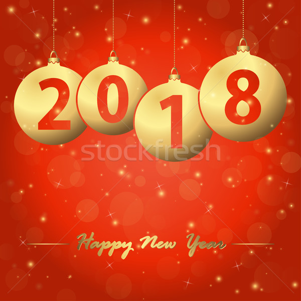 new year 2018 christmas bubbles Stock photo © opicobello