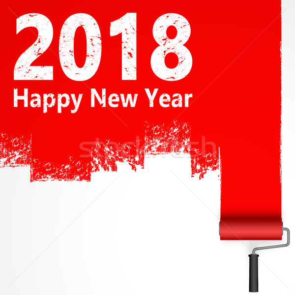 paint roller concept New Year 2018 Stock photo © opicobello