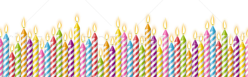 Stock photo: seamless row of colored candles 