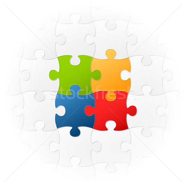 Teamwerk speciaal onderdelen abstract puzzel Stockfoto © opicobello