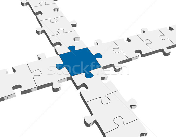 three dimensional puzzle connection Stock photo © opicobello
