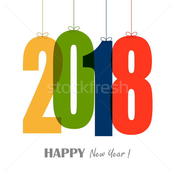 hanging numbers new year 2018 Stock photo © opicobello