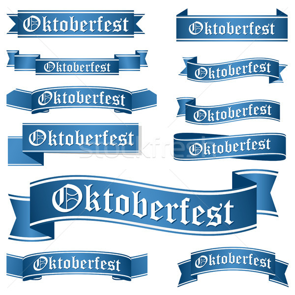 Collectie verschillend oktoberfest banners groot Blauw Stockfoto © opicobello