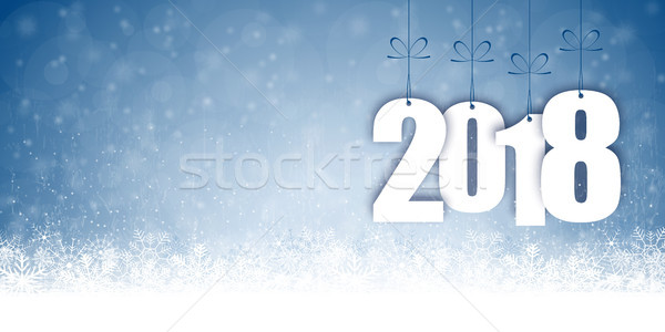 snow fall background for christmas and New Year 2018 Stock photo © opicobello