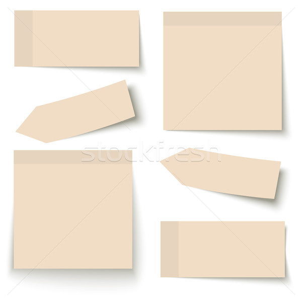 Papieren collectie zes schaduw kleur bruin Stockfoto © opicobello