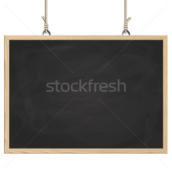 Iskolatábla akasztás kötelek fakeret fa felirat Stock fotó © opicobello