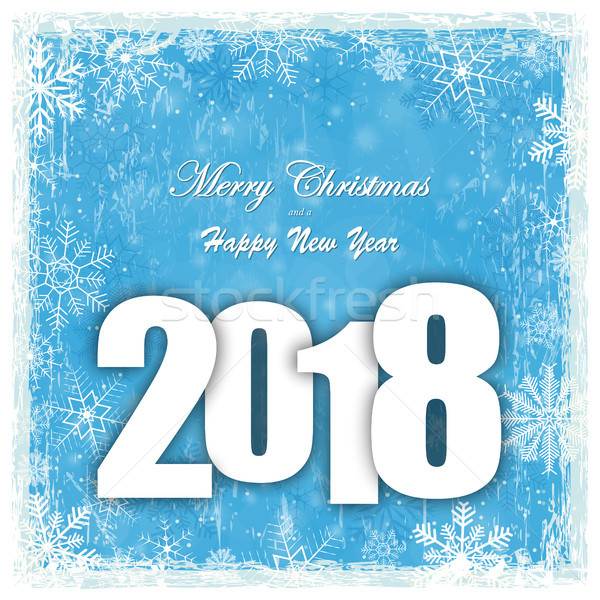 snow fall background for christmas and New Year 2018 Stock photo © opicobello