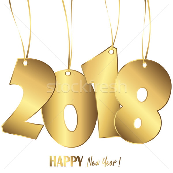 hanging numbers new year 2018 Stock photo © opicobello