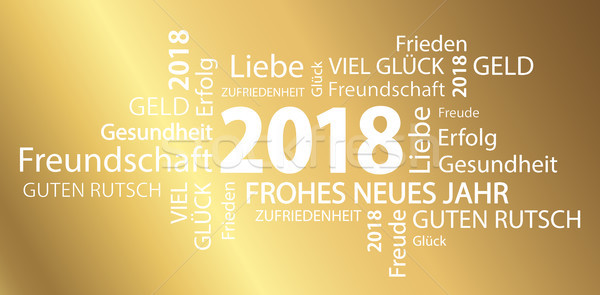word cloud with new year 2018 greetings Stock photo © opicobello