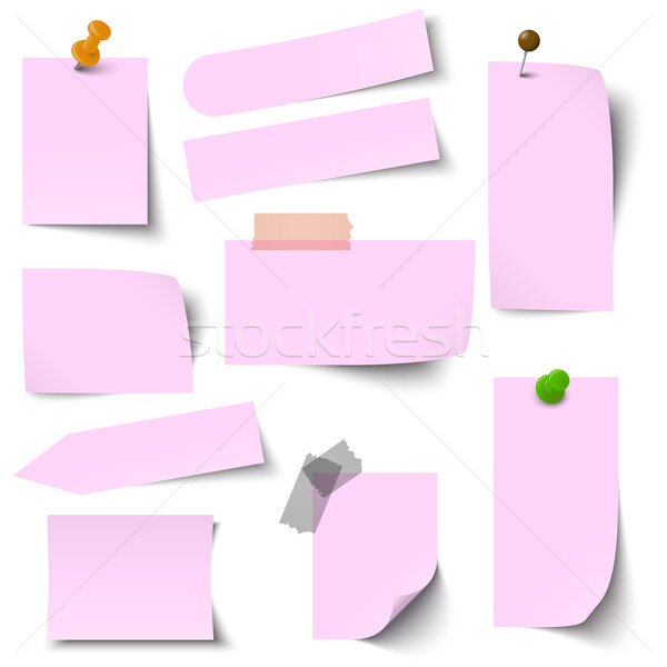 Collection of paper notes pink Stock photo © opicobello