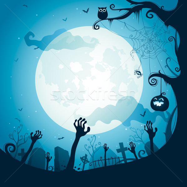 Halloween Illustration Friedhof Transparenz eps10 Vektor Stock foto © ori-artiste