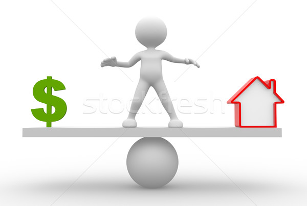 Dollar sign or house Stock photo © orla