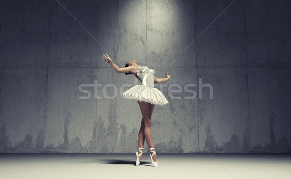 Giovani bella ballerina bianco rendering 3d illustrazione Foto d'archivio © orla