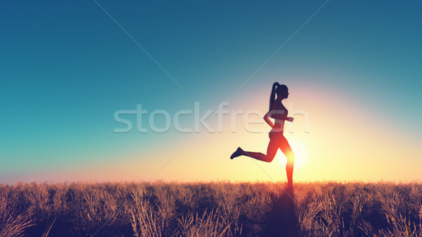 Young woman running Stock photo © orla