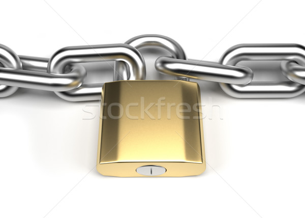 Padlock and chain Stock photo © orla